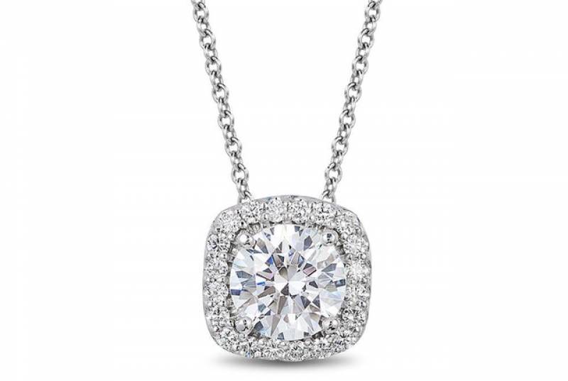 Pendentif en or blanc 18K serti d'un diamant exceptionnel E-VS1 GIA